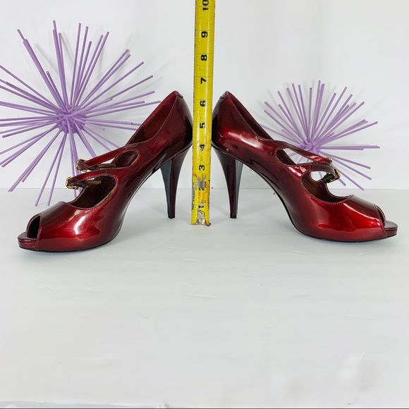 Via Spiga / Patent Wine Color Peep-toe Heel - Picture 2 of 8